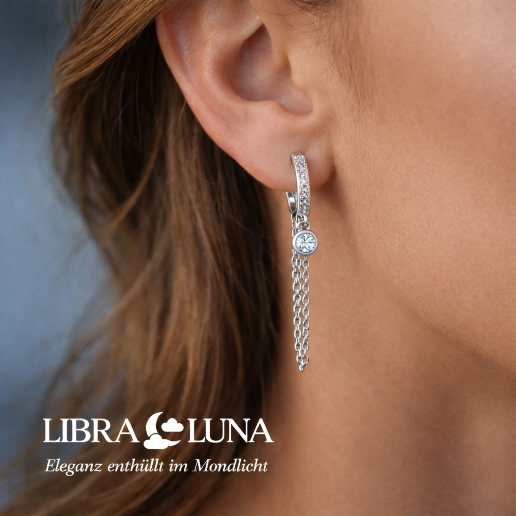 Alira Creolen Ohrringe 925 Sterling Silber Vergoldet hängend mit Zirkonia Stein