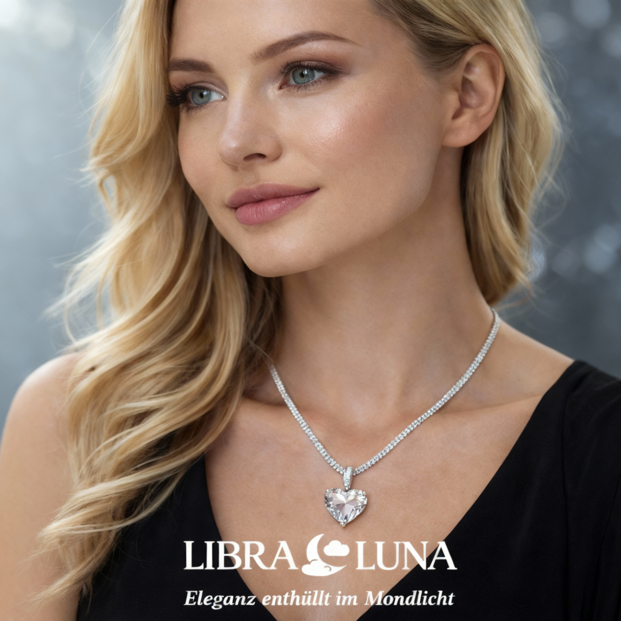 Amore Halskette Herz Anhänger mit Zirkonia 925 Sterling Silber