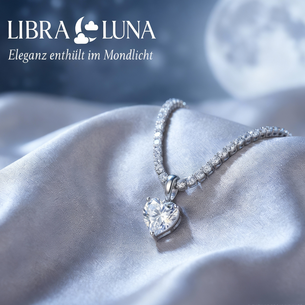 Amore Halskette Herz Anhänger mit Zirkonia 925 Sterling Silber