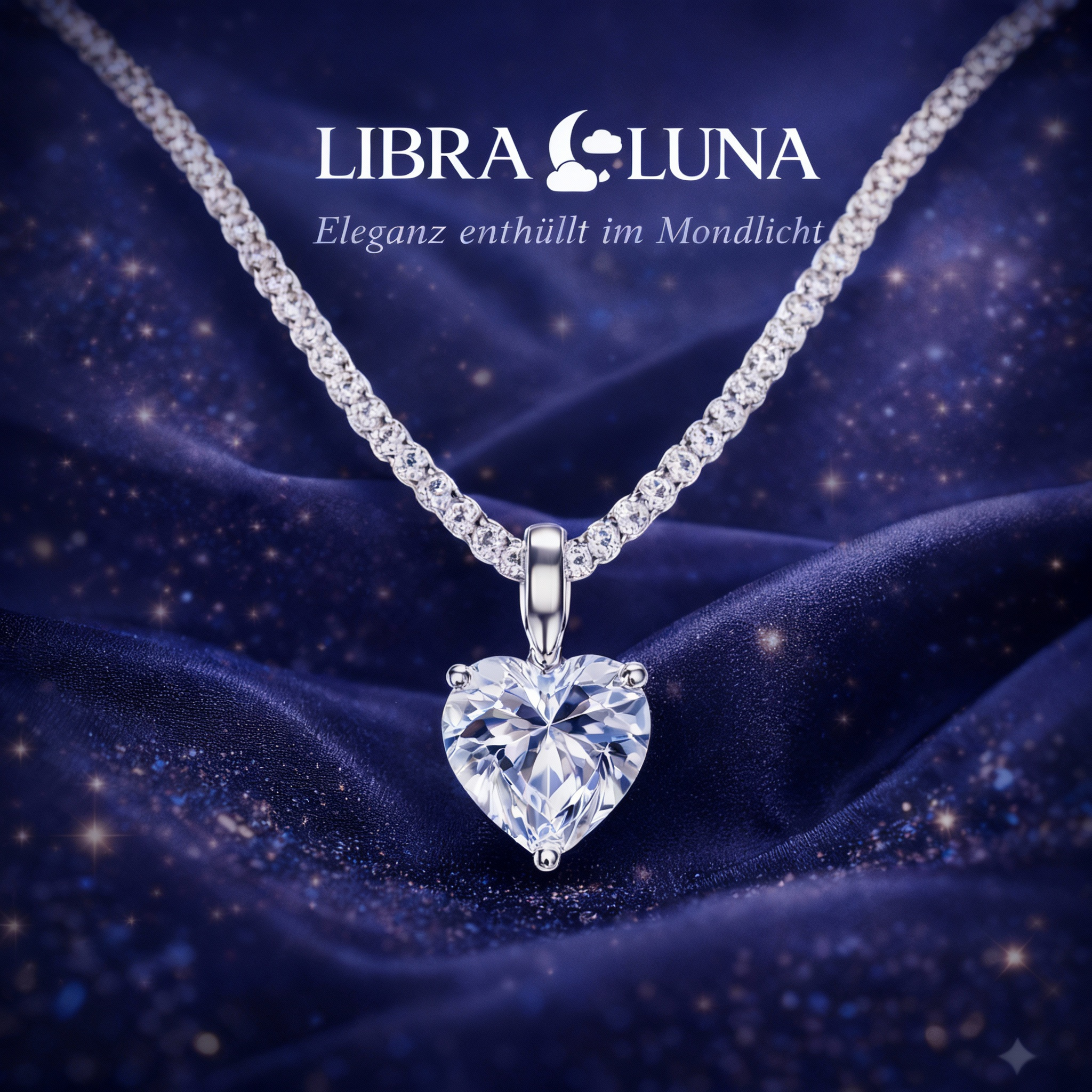 Amore Halskette Herz Anhänger mit Zirkonia 925 Sterling Silber