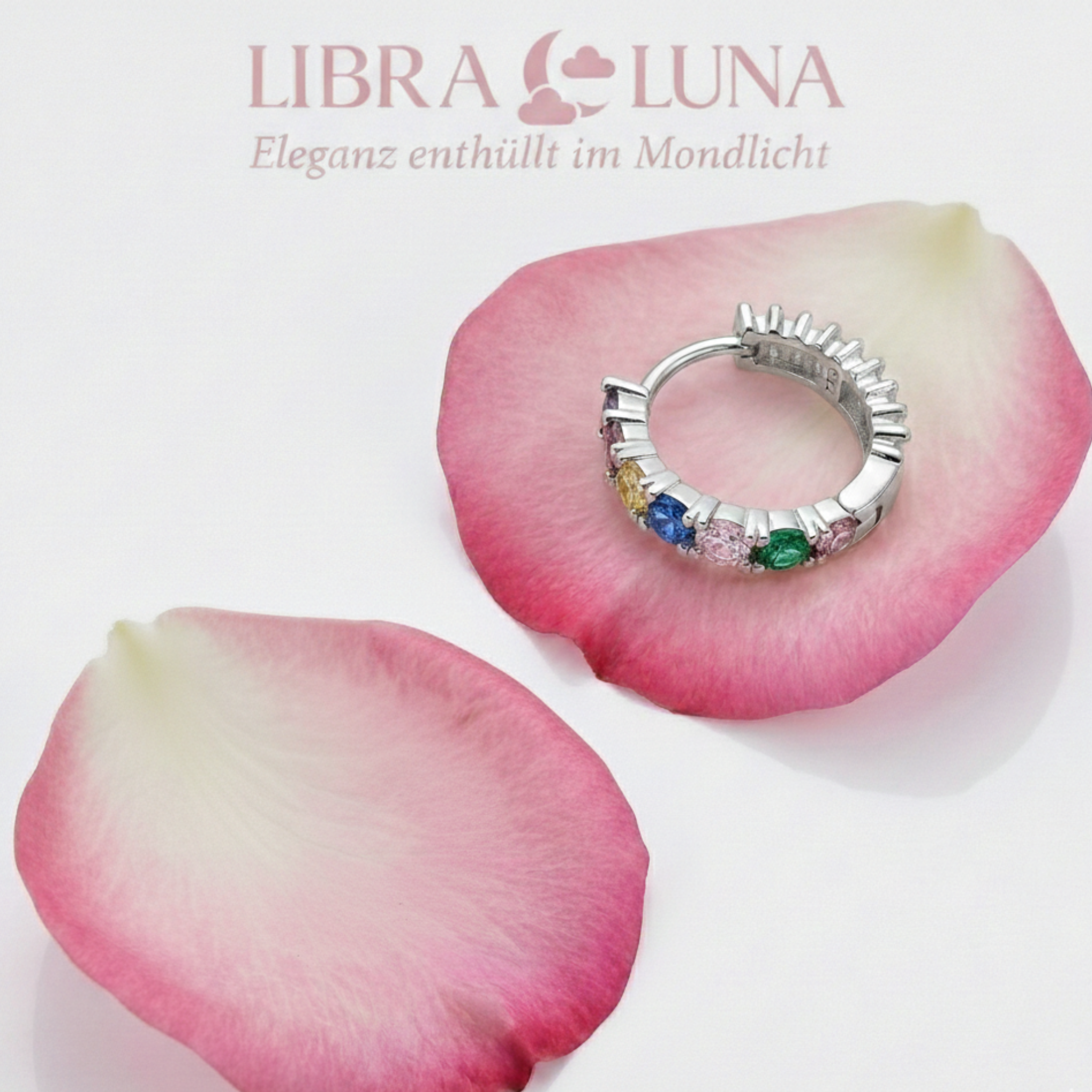 Avelina Creolen Ohrringe Creolen 925 Sterling Silber mit bunten Steinen