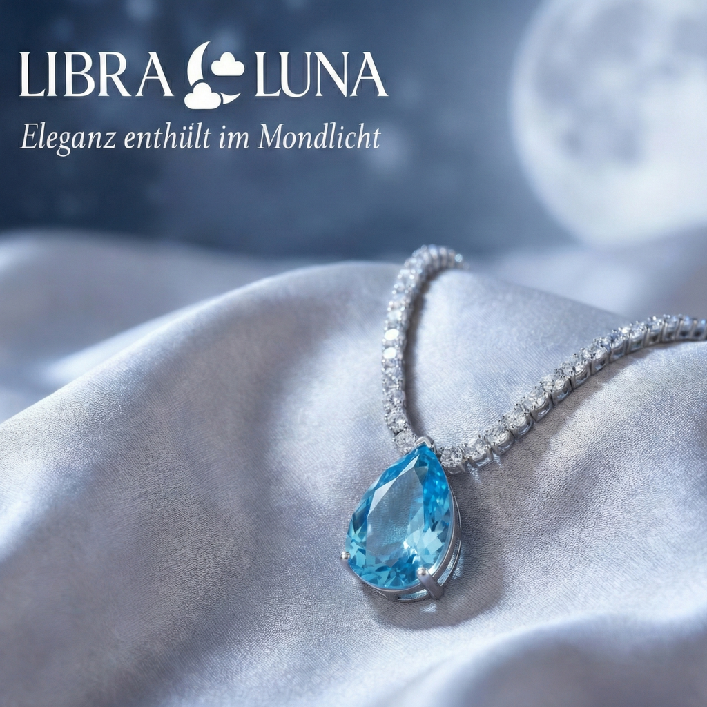 Azura Damen Halskette 925 Sterling Silber Gold Tropfen Anhänger mit Zirkonia Stein