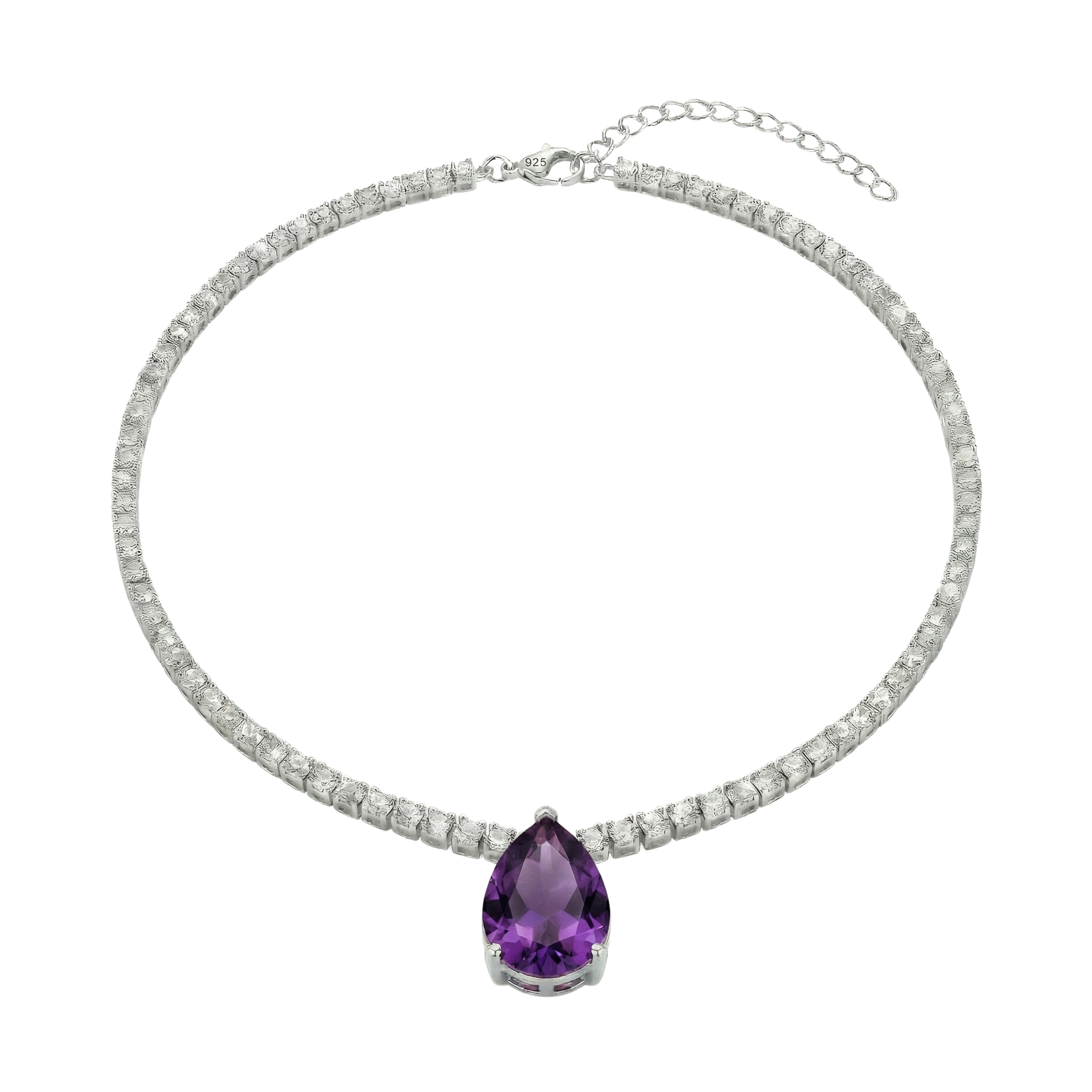 Azura Damen Halskette 925 Sterling Silber Gold Tropfen Anhänger mit Zirkonia Stein