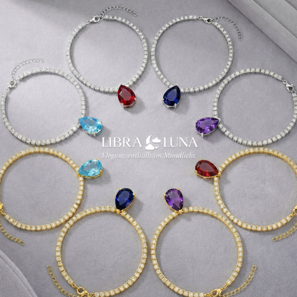 Azura Damen Halskette 925 Sterling Silber Gold Tropfen Anhänger mit Zirkonia Stein