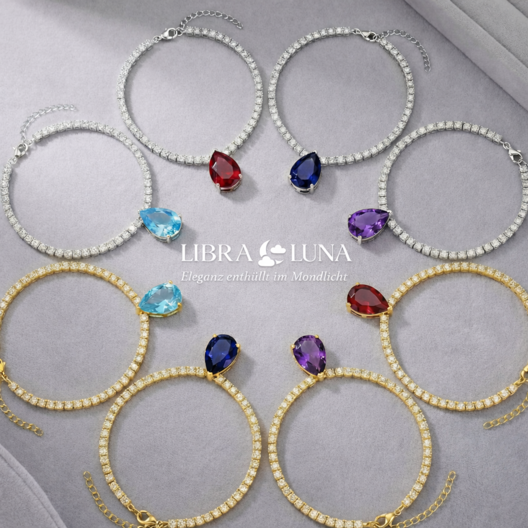 Azura Damen Halskette 925 Sterling Silber Gold Tropfen Anhänger mit Zirkonia Stein