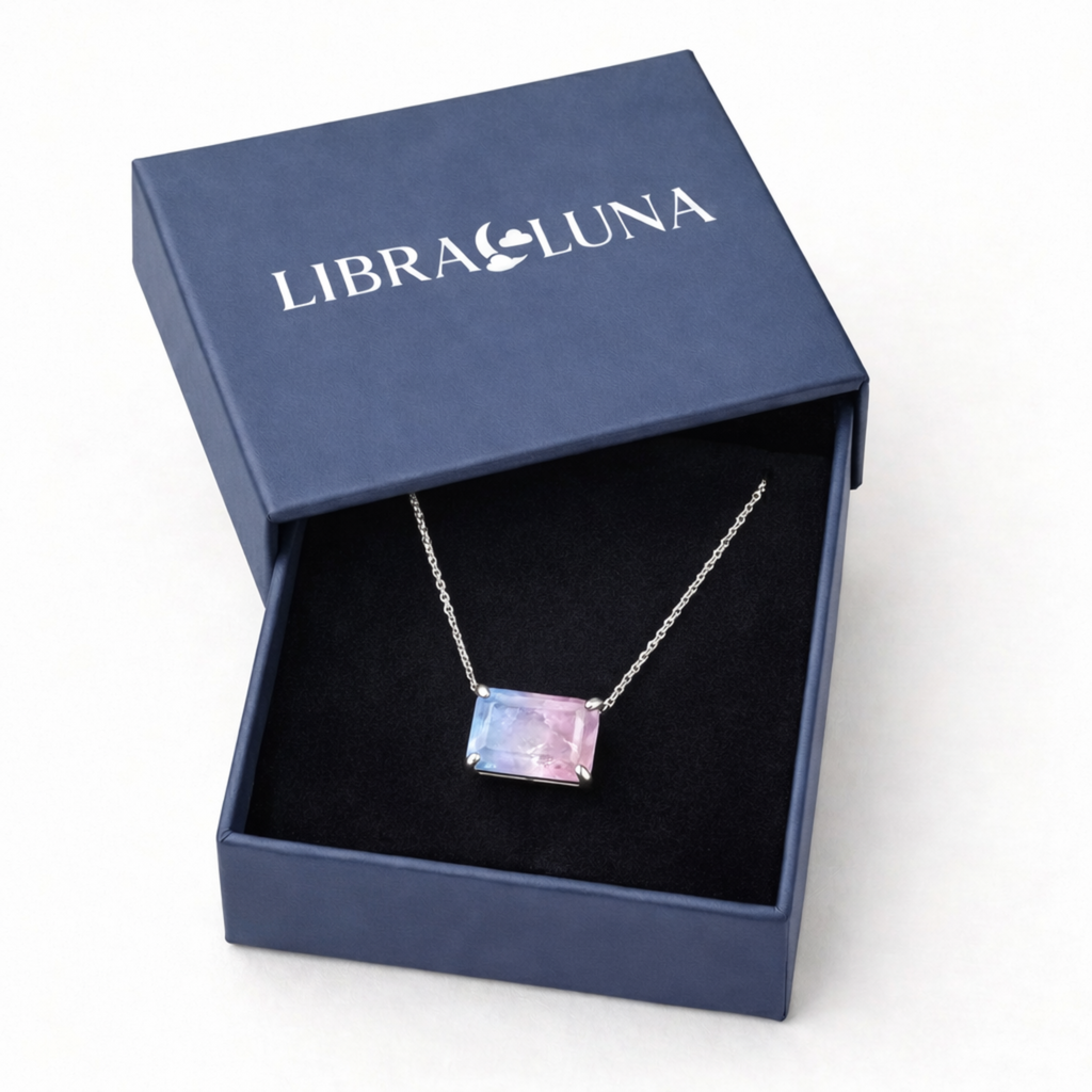 Celene Halskette Damen 925 Sterling Silber Schmuck Kette mit farbigen Edelstein