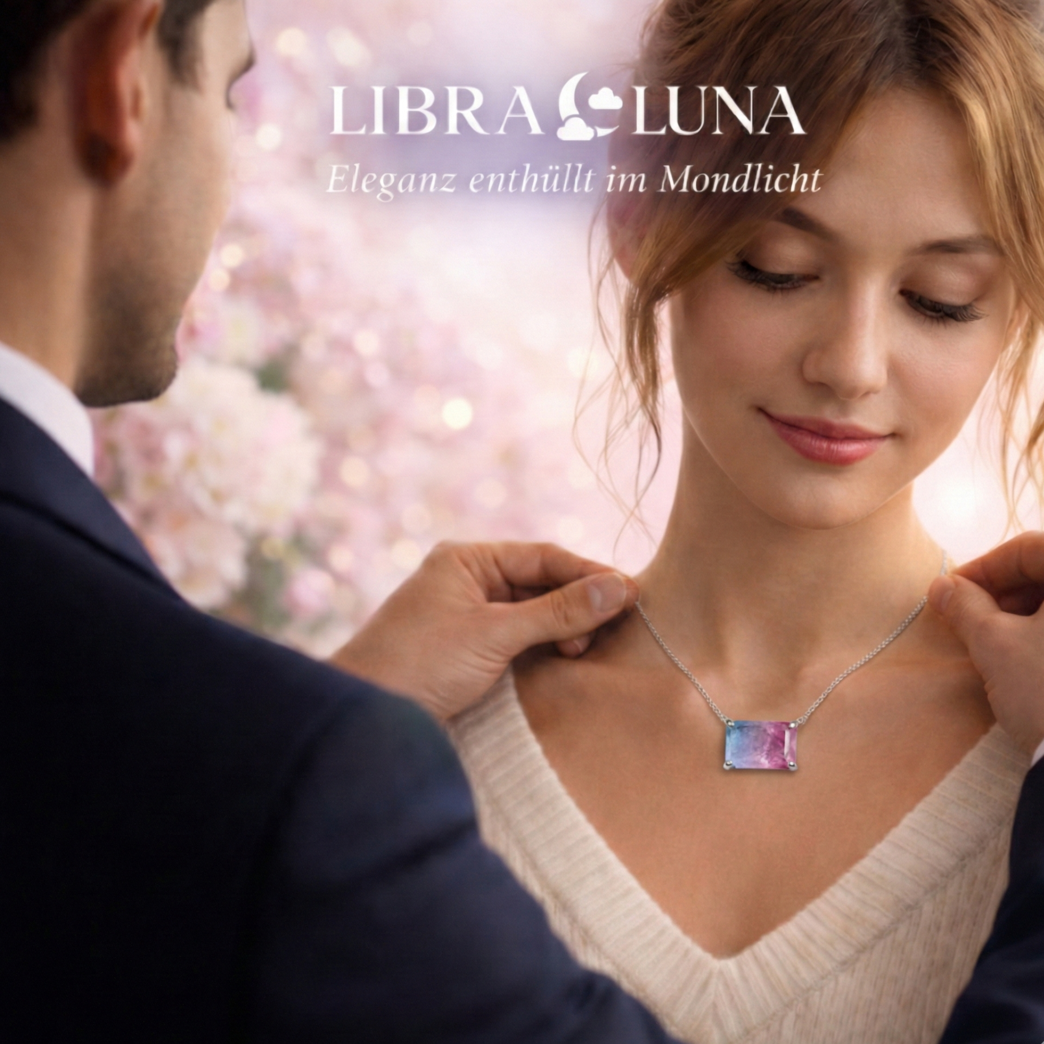 Celene Halskette Damen 925 Sterling Silber Schmuck Kette mit farbigen Edelstein