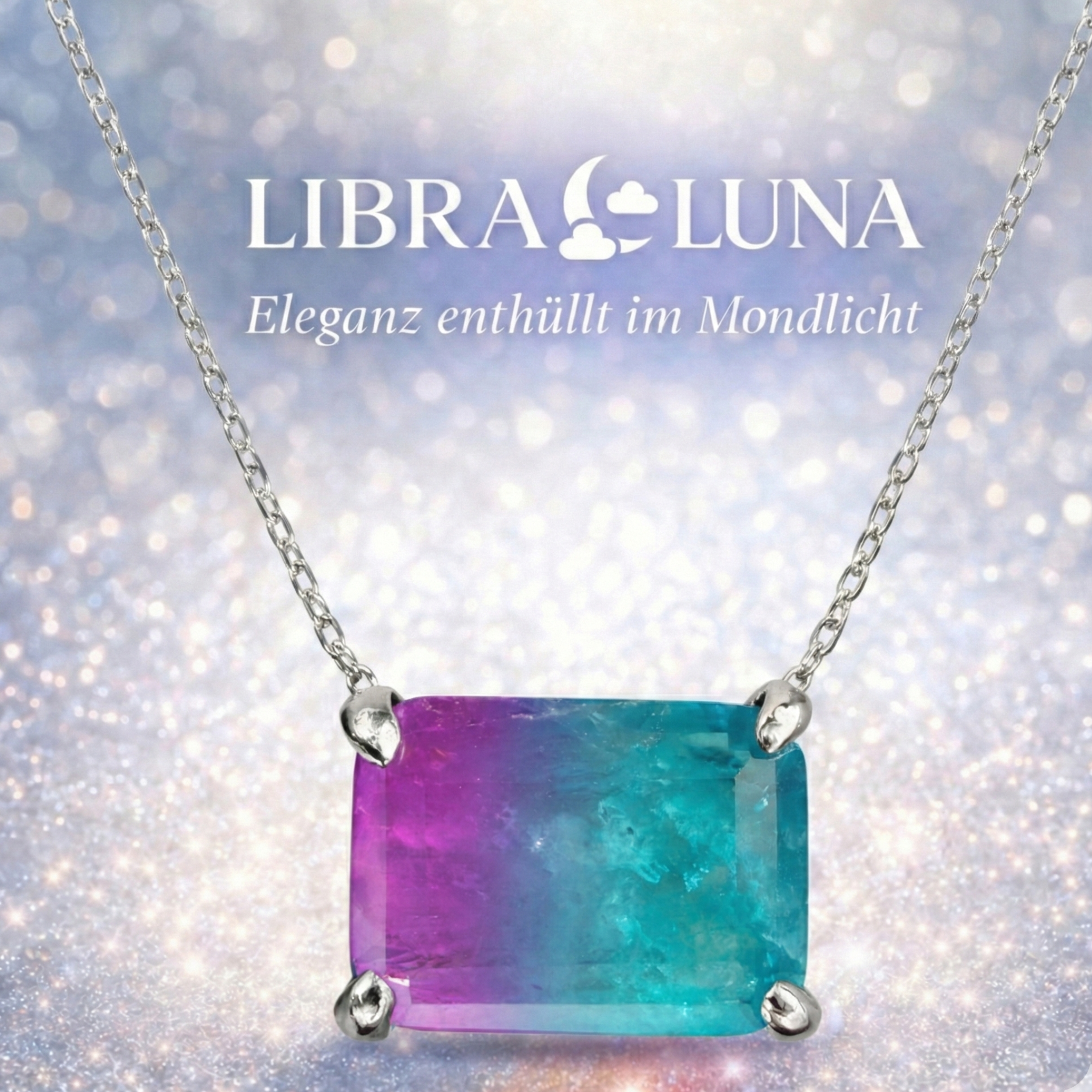 Celene Halskette Damen 925 Sterling Silber Schmuck Kette mit farbigen Edelstein