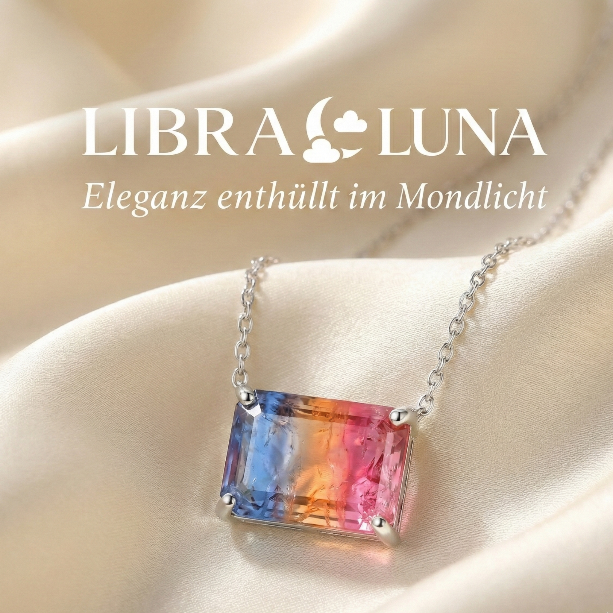 Celene Halskette Damen 925 Sterling Silber Schmuck Kette mit farbigen Edelstein