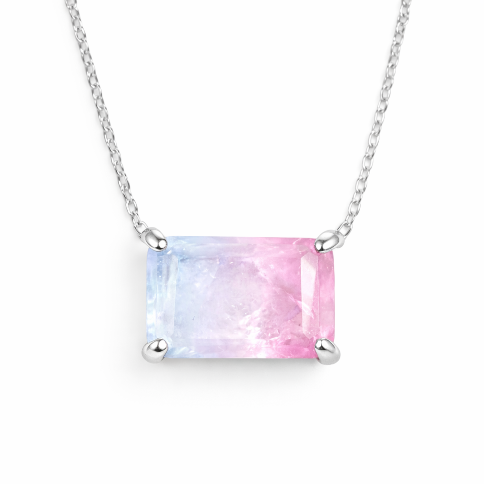 Celene Halskette Damen 925 Sterling Silber Schmuck Kette mit farbigen Edelstein