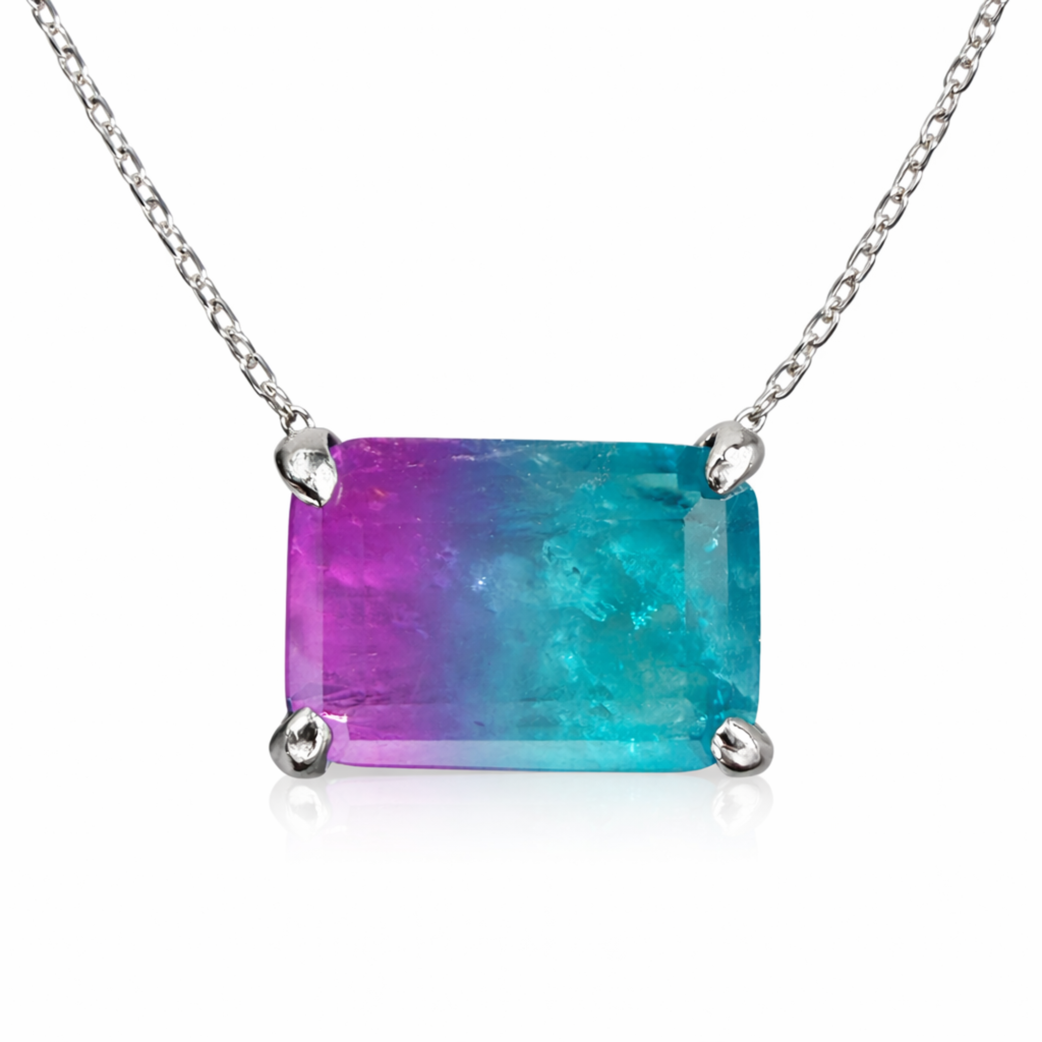 Celene Halskette Damen 925 Sterling Silber Schmuck Kette mit farbigen Edelstein