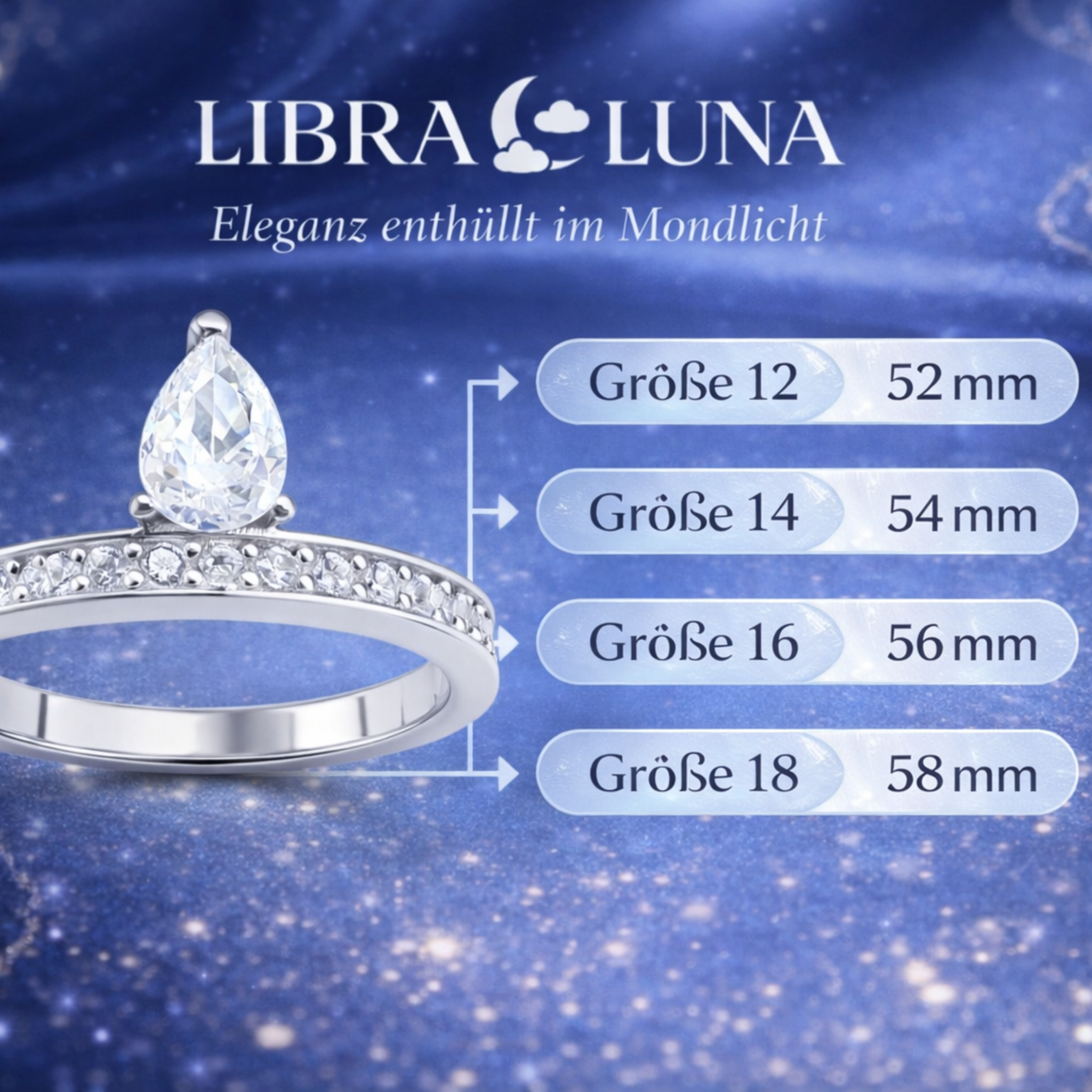 Selene Ring vergoldet 925 Sterling Silber eleganter Stapelring