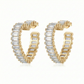 Eloria Herz Ohrringe 925 Sterling Silber Creolen mit Zirkonia 20 mm Herzform