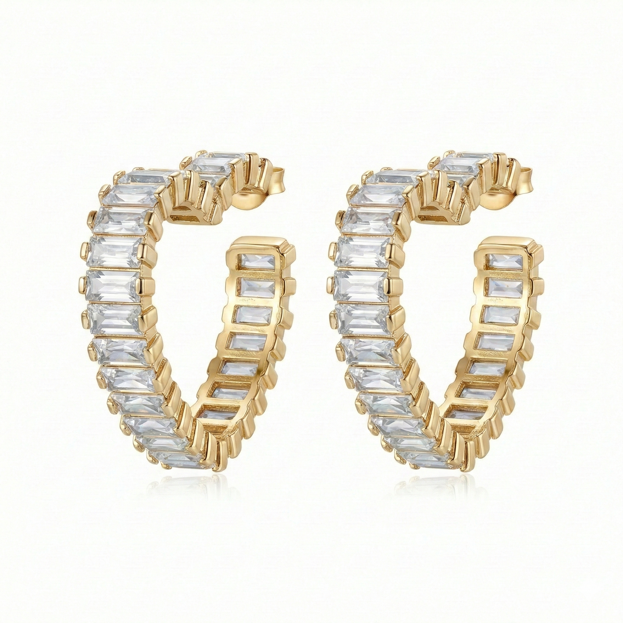 Eloria Herz Ohrringe 925 Sterling Silber Creolen mit Zirkonia 20 mm Herzform