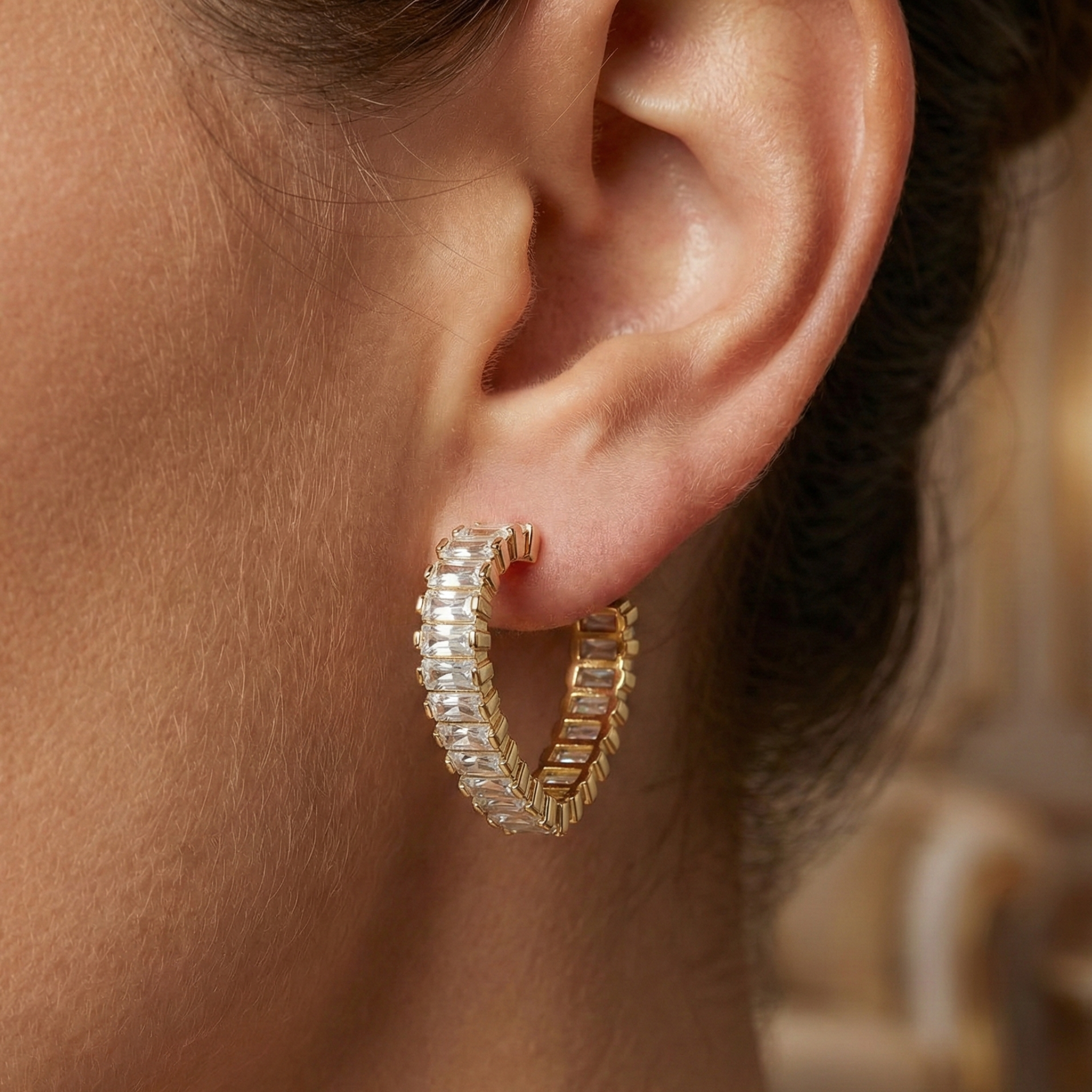 Eloria Herz Ohrringe 925 Sterling Silber Creolen mit Zirkonia 20 mm Herzform