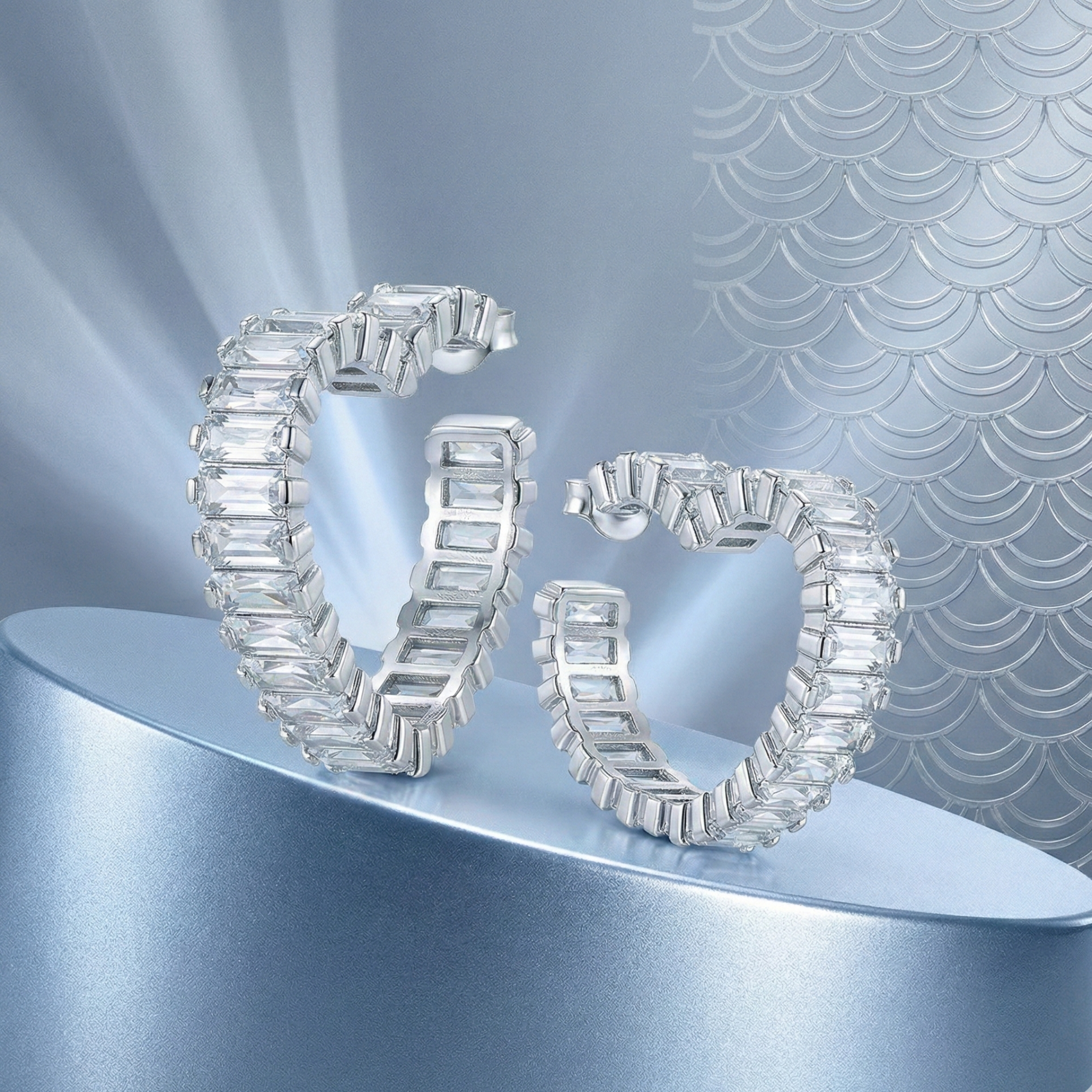 Eloria Herz Ohrringe 925 Sterling Silber Creolen mit Zirkonia 20 mm Herzform