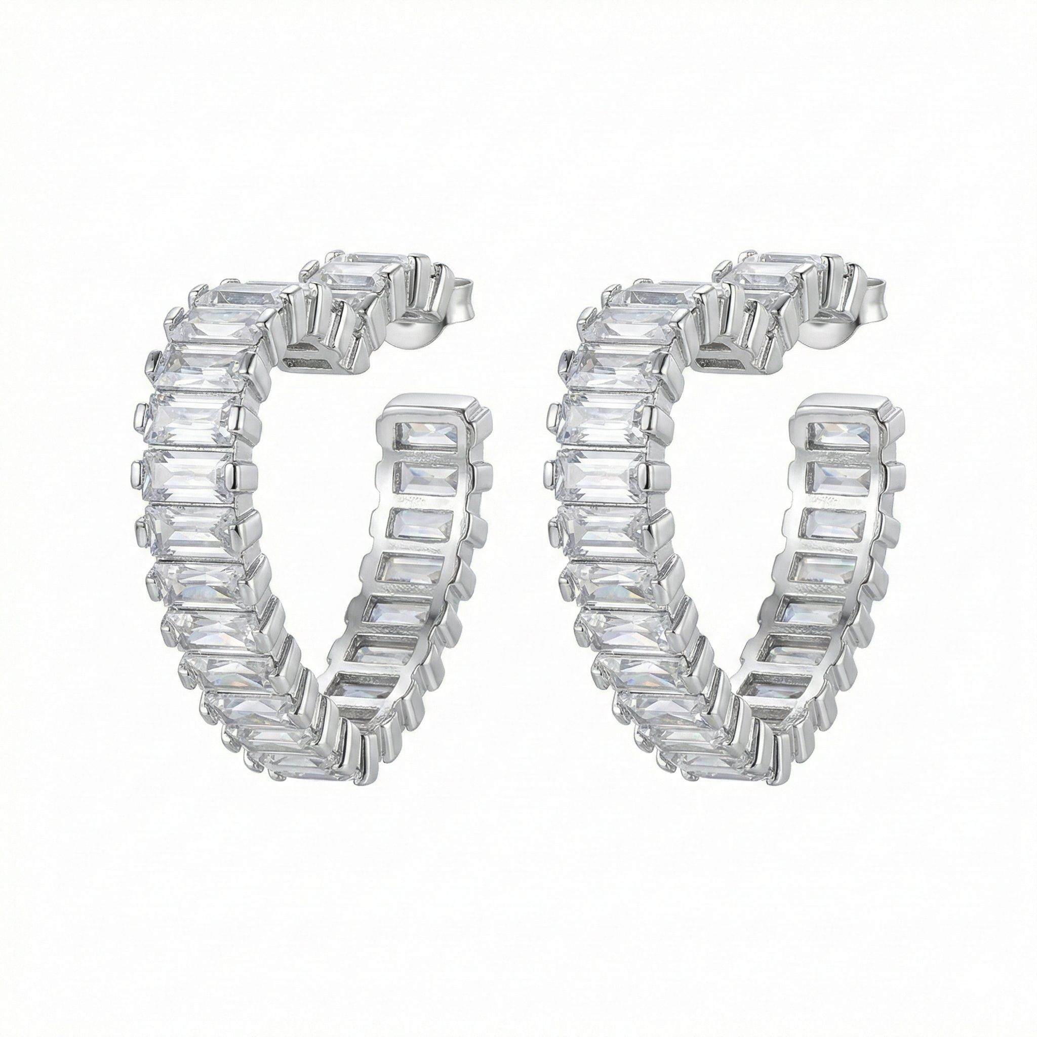 Eloria Herz Ohrringe 925 Sterling Silber Creolen mit Zirkonia 20 mm Herzform