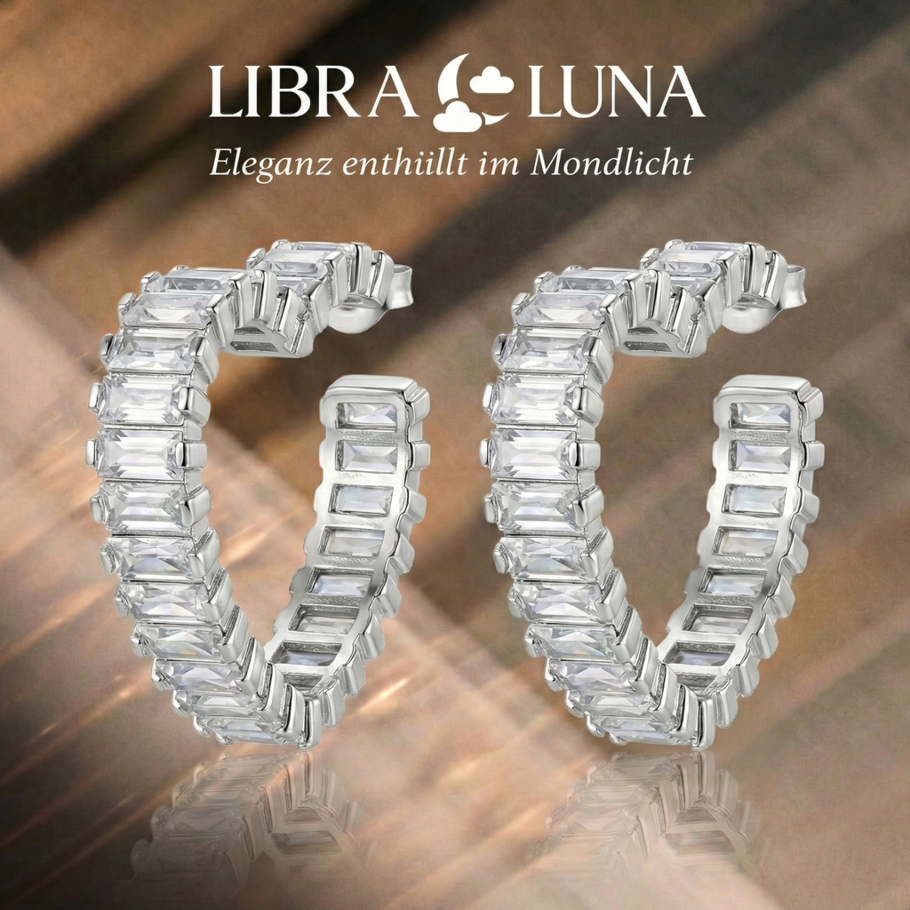 Eloria Herz Ohrringe 925 Sterling Silber Creolen mit Zirkonia 20 mm Herzform