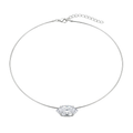Elvaris Halskette Choker 925 Sterling Silber Gold Marquise Zirkonia Anhänger