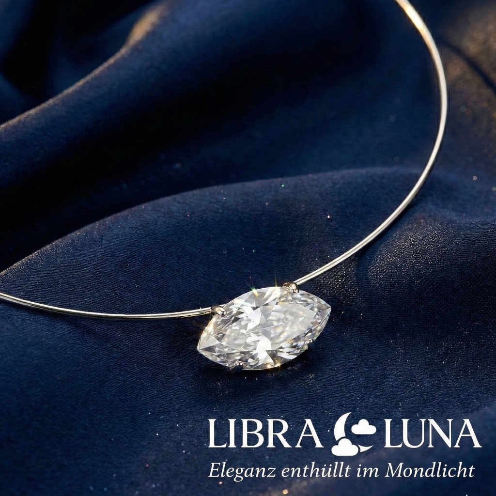 Elvaris Halskette Choker 925 Sterling Silber Gold Marquise Zirkonia Anhänger