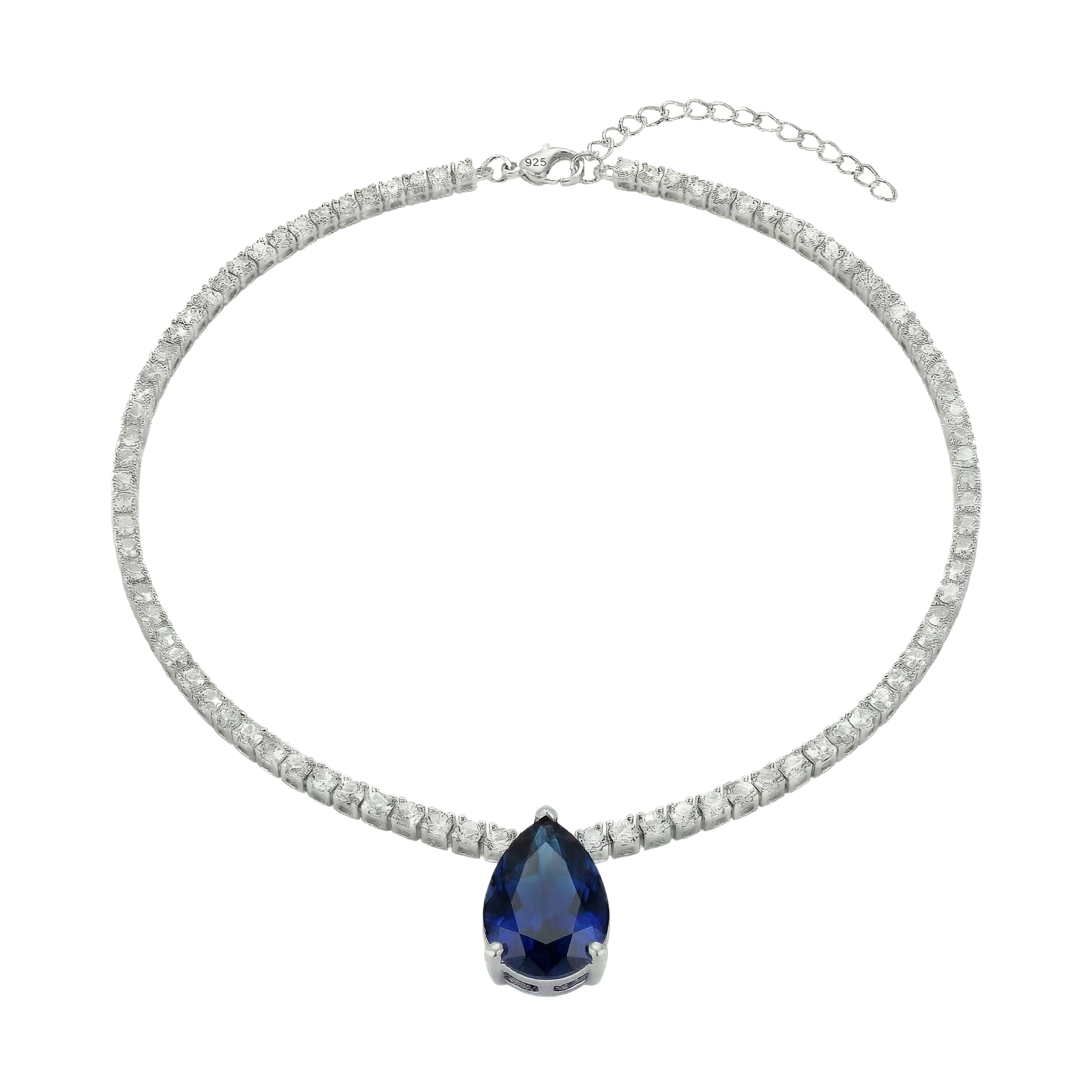 Azura Damen Halskette 925 Sterling Silber Gold Tropfen Anhänger mit Zirkonia Stein