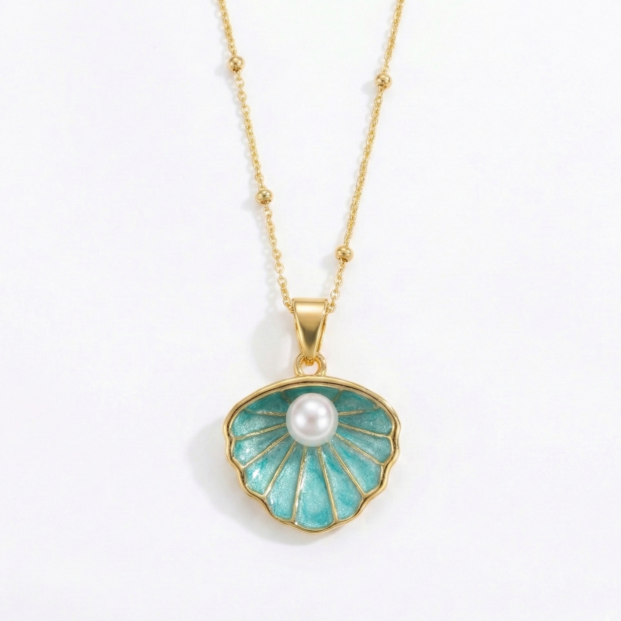 Maripera Damen Perlenkette Anhänger Kette 925 Sterling Silber Muschelform