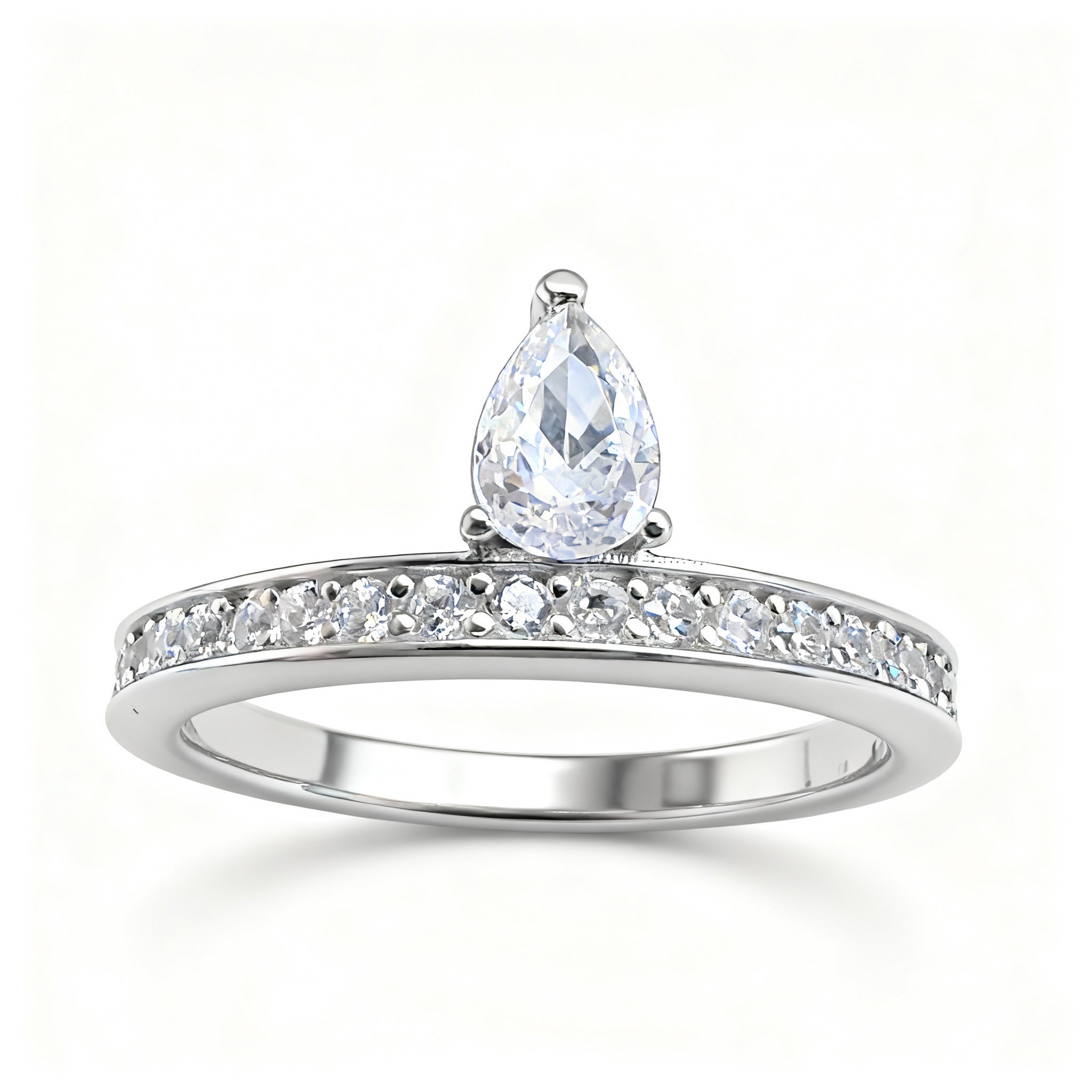 Aurora Damen Ring 925 Sterling Silber vergoldet mit Stein in Tropfenform in verschiedenen Farben