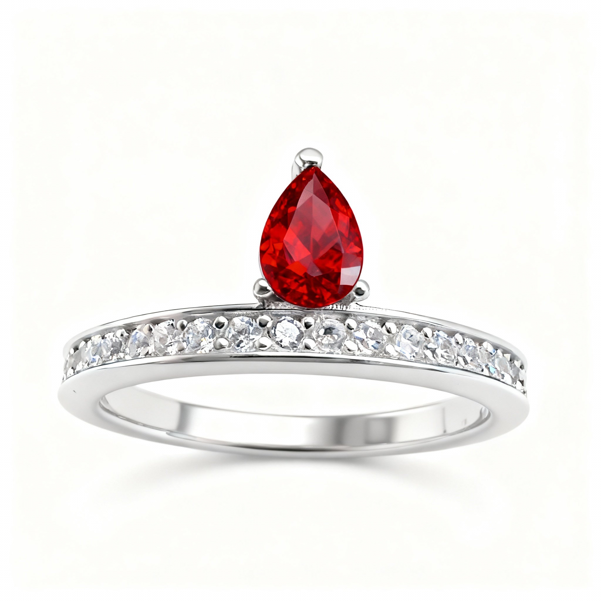 Aurora Damen Ring 925 Sterling Silber vergoldet mit Stein in Tropfenform in verschiedenen Farben