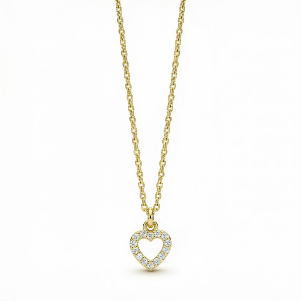 Velora Herzkette Kette 925 Sterling Silber Rosegold Gold mit Herz Anhänger (7x7mm)