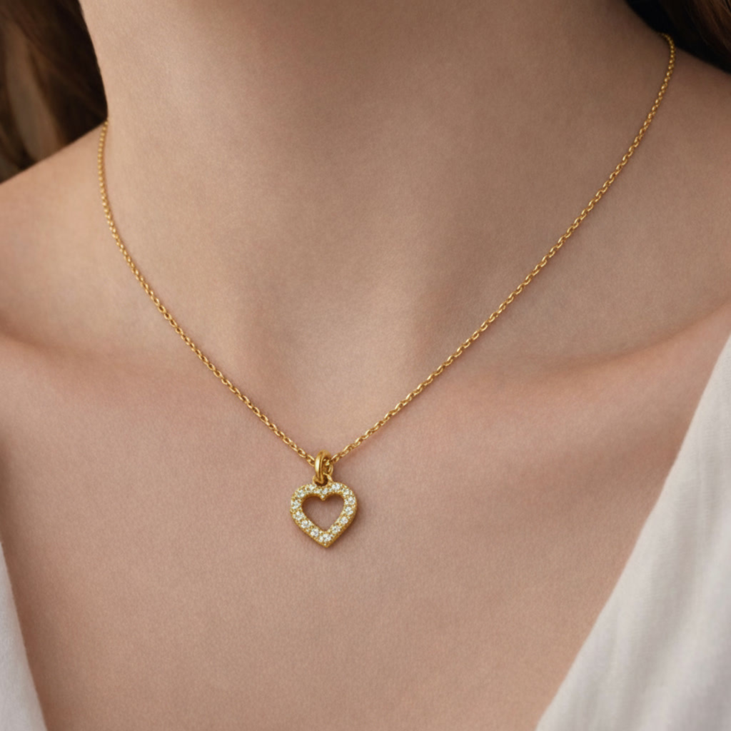 Velora Herzkette Kette 925 Sterling Silber Rosegold Gold mit Herz Anhänger (7x7mm)