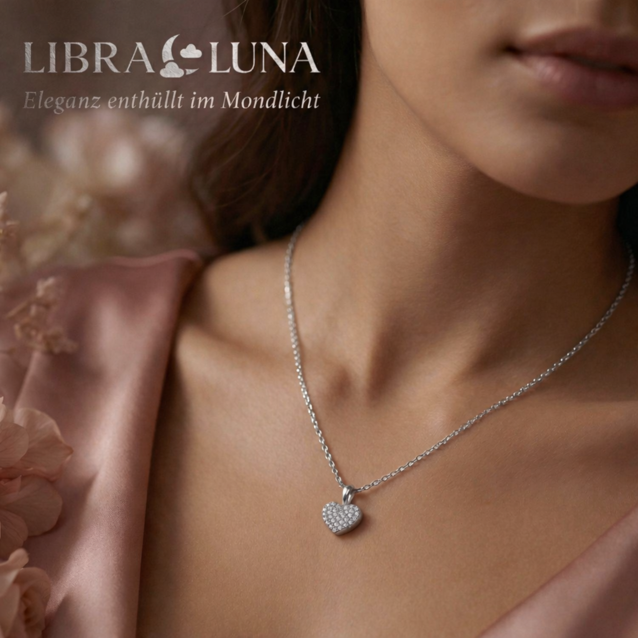 Velora Herzkette Kette 925 Sterling Silber Rosegold Gold mit Herz Anhänger (7x7mm)