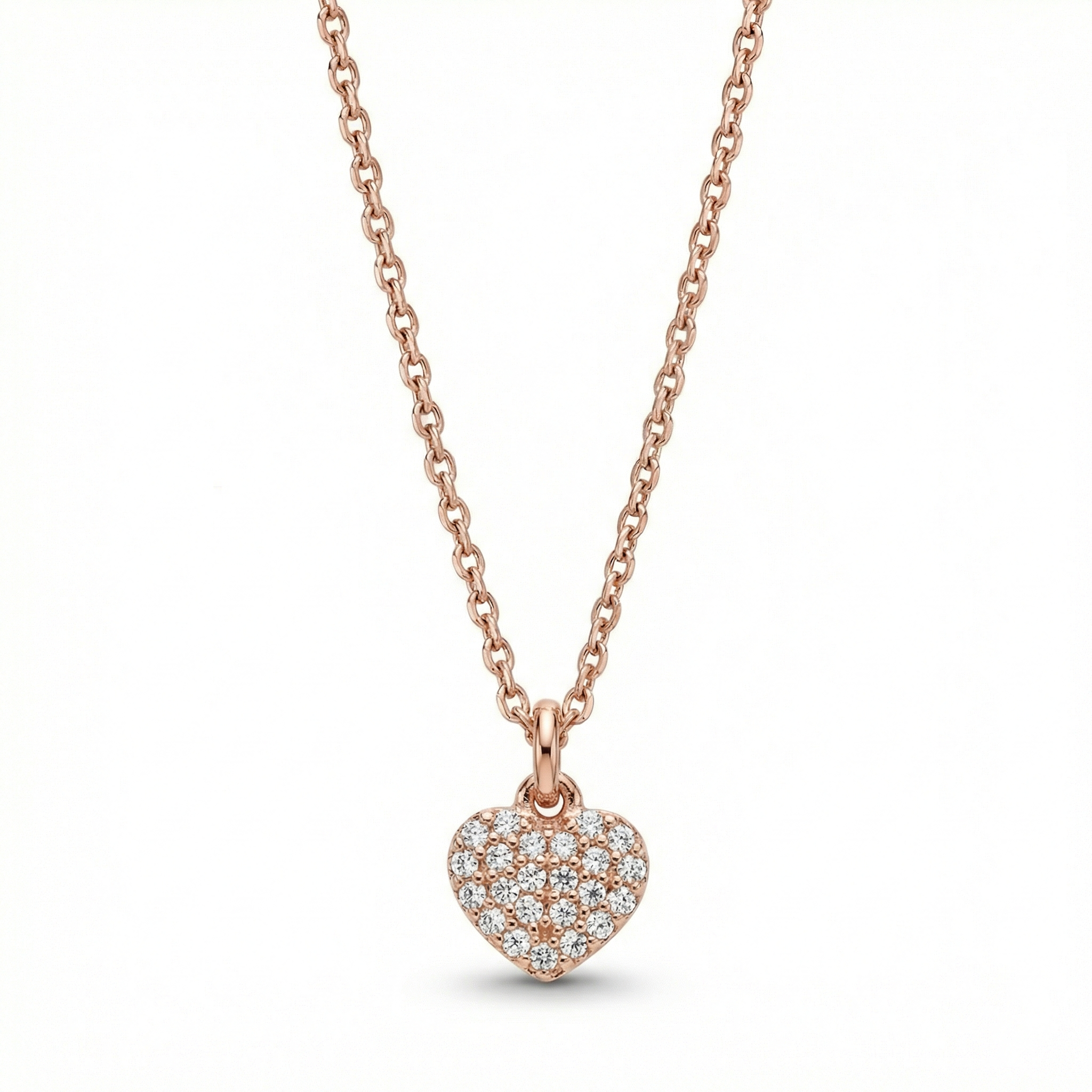 Velora Herzkette Kette 925 Sterling Silber Rosegold Gold mit Herz Anhänger (7x7mm)