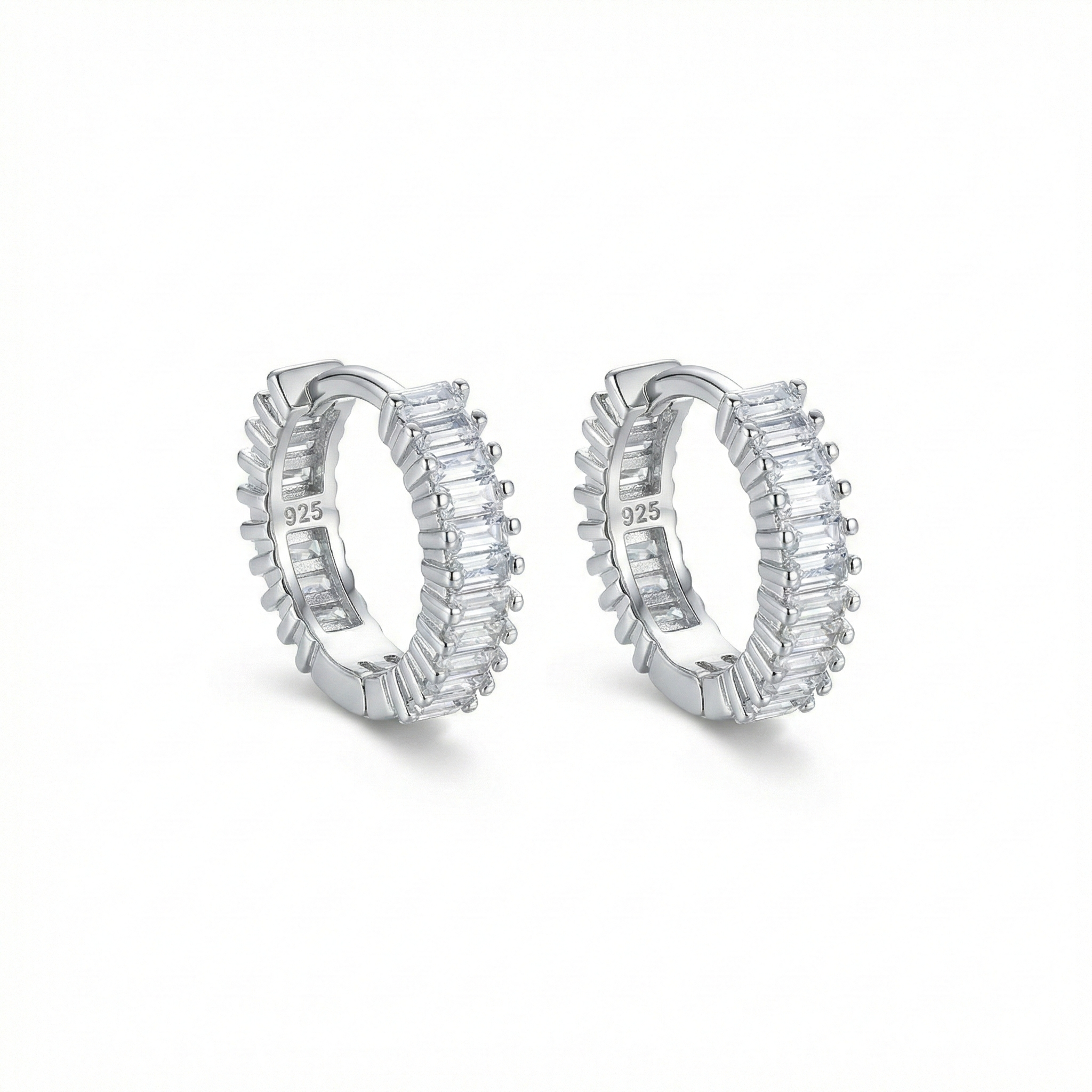 Veluna Creolen Ohrringe 925 Sterling Silber Vergoldet hängend mit Zirkonia Stein