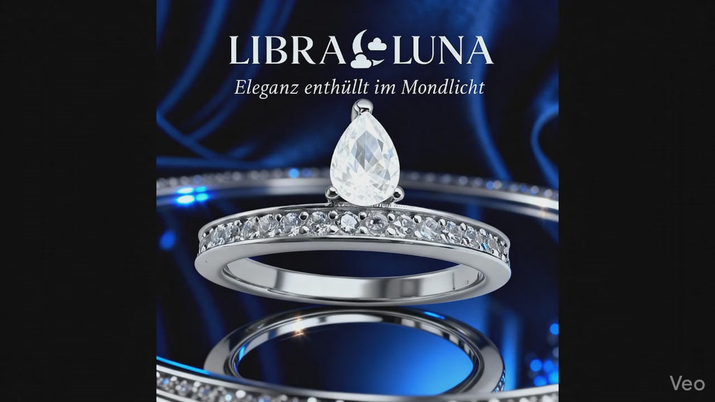 Aurora Damen Ring 925 Sterling Silber vergoldet mit Stein in Tropfenform in verschiedenen Farben