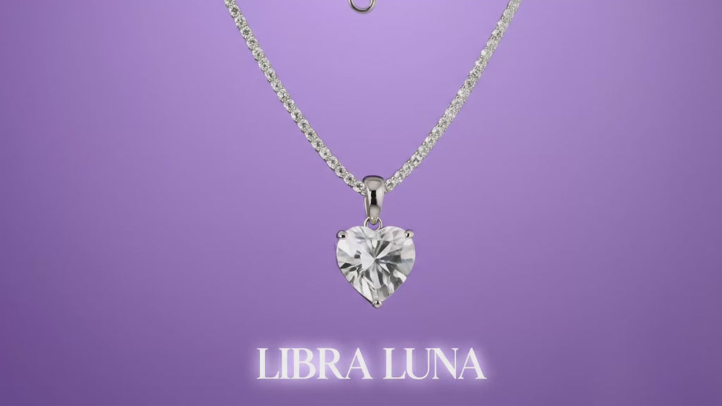 Amore Halskette Herz Anhänger mit Zirkonia 925 Sterling Silber